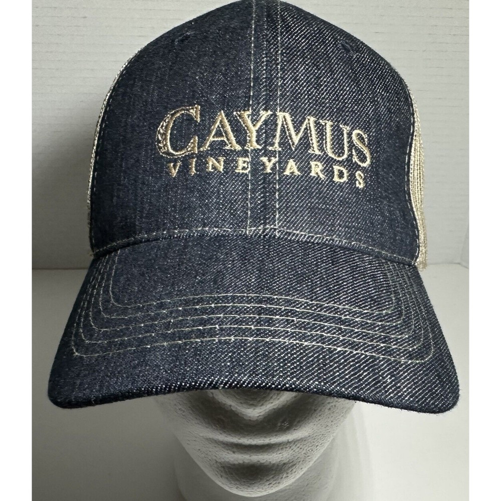 Caymus Vineyards Denim, Trucker Hat ￼/ Cap StrapBack- Adjustable ￼fit Unisex